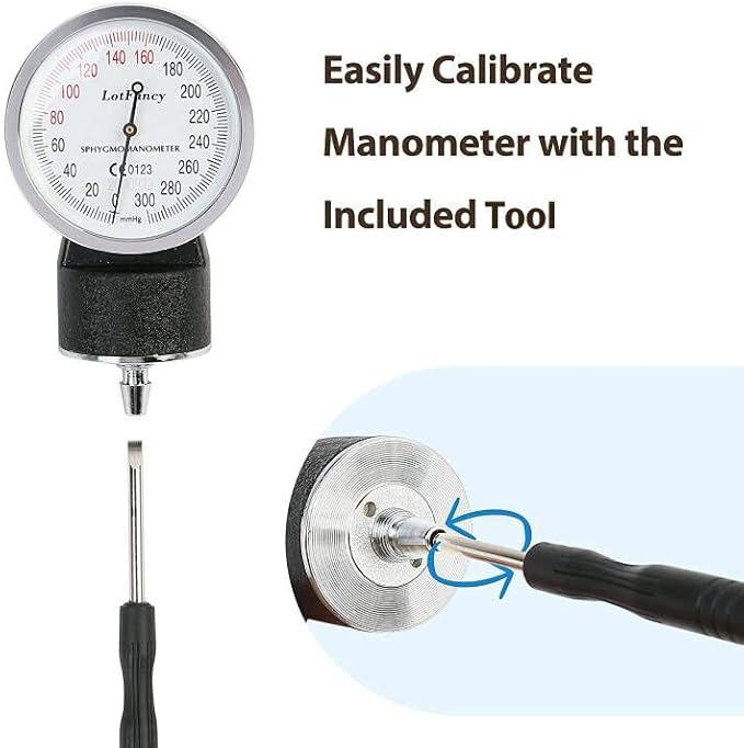 LotFancy XXL Blood Pressure Cuff Manual Adult, Professional Thigh BP Cuff 16"-26", Extra Large Adult Size Sphygmomanometer with Carrying Case and Zero Calibration for Home Use, Nursing Student, Doctor