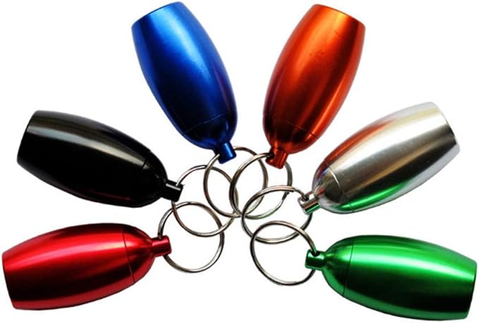 Waterproof Aluminum Pill Holder with Keychain Outdoor Medicine Bottle Seal First Aid Drug Holder
