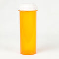 Five Star Supplies Thumb Tab Plastic Pill Bottles - Reversible Cap Easy Open & Child Resistant - Pill Container Prescription Vial - Easy Open/Push N Turn (Amber, 60 DRAM 70 ct.)