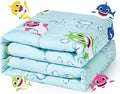 Sivio Weighted Blanket 5 lbs, Super Soft Crystal Velvet & Minky Dots Cartoon Patterns Reverise Heavy Throw, Heavy Blankets, 36 x 48 Inch Green Shark