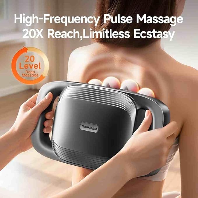 20-Head Massage Gun Set, Deep Tissue Percussion Massager with 3 Modes & 30 Intensities,Quiet Muscle Massage Gun for Back,Shoulders, Legs, Foot, Body Muscle Pain Relief Ideal Gifts (20-Head)