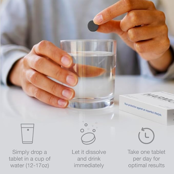 DRINK HRW Harmony Molecular Hydrogen Water Tablets: ImmunoLP20 Magnesium for Energy Boost, Mental Focus, Stress Support, Daily Antioxidant Health Supplement (Unflavored, 30 Count)
