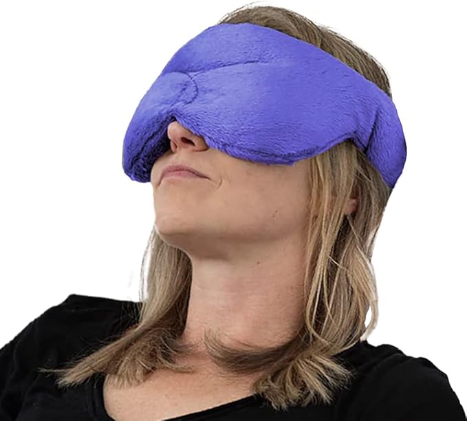 Herbal Concepts Aromatherapy Eye Shaped Microwaveable Wrap Made of Organic Flaxseed, Yarrow, & Hops for Eye | Sinus Mask Relieves Sinus & Headache | Available in Blue