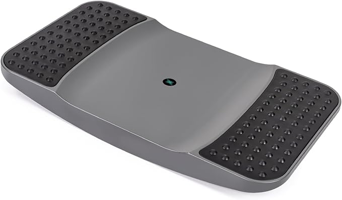 Standing Desk Balance Board - Resilient Flexible Core Wiggle Board for Active Standing - Lateral Tilt Exercise Board for Office Work with Washable TPE Massage Pads - 220 lbs, Gray