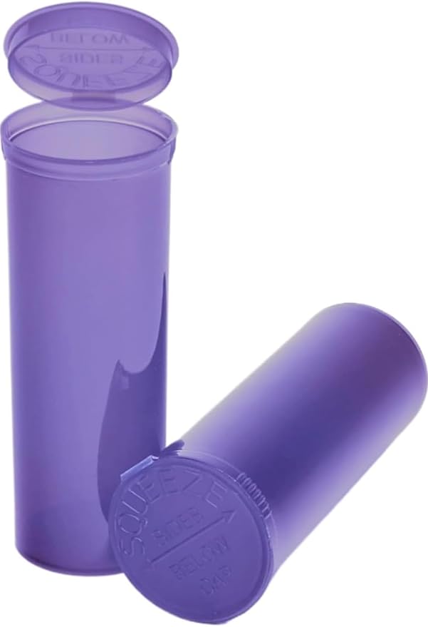 100Pcs Empty Pill Bottles with Caps, 13 Dram Empty Prescription Vial, Waterproof Airtight Joint Pill Bottles with Pop Top Caps, Medicine Container for Pill, Crafts, Candy, Supplements (Purple)