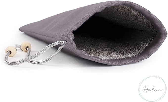 Halsa EMF Shield Sleeve for Cell Phone - Signal Blocking Anti-EMP Pouch - Smartphone Protection Case Against Radiation, EMF, 5G, RFID - Grey - 4x8 Inch Fits Most Phones