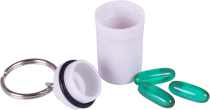 Apex Crush Proof Keychain Pill Holder Travel Container, 1-Pack