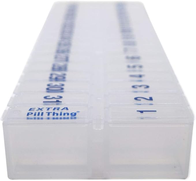 Once-a-Day Monthly Pill Organizer – Large Compartments with Removable Lid for Easy Loading – Holds 31 Days of Medications Plus Extra Compartment – BPA Free