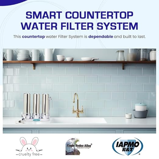 Smart Countertop Water Filter System | Crystal Quest (Triple, Stainless Steel)
