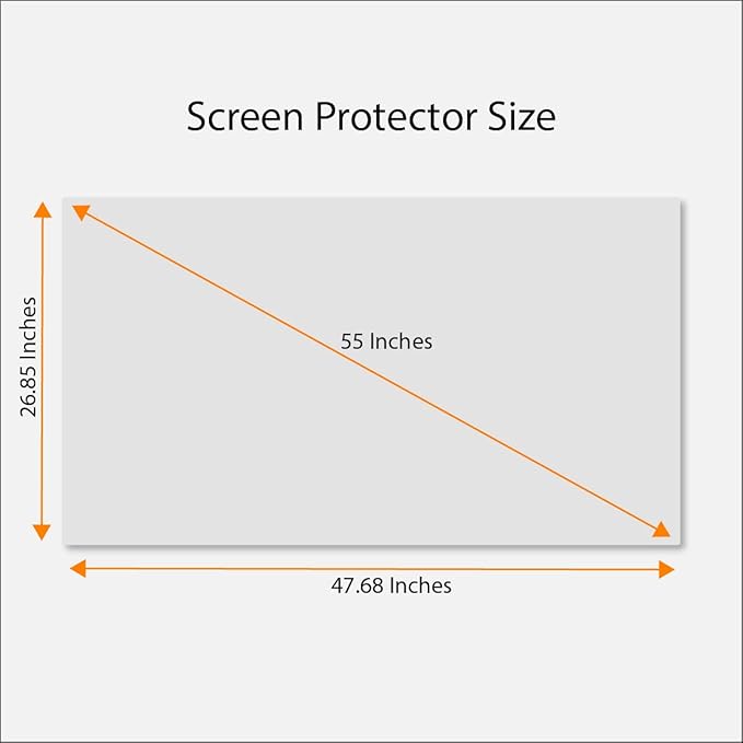 Anti Blue Light Screen Protector for 55 Inches TV. Filter out Blue Light that relieve computer eye strain and help you sleep better (Ultra Clear Screen Protector, Not Anti-Glare)