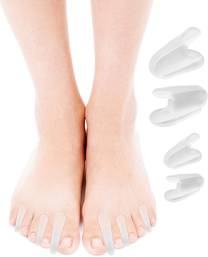 16Pcs Gel Toe Separators, Silicone Toe Spacers Bunion Corrector for Feet Women Men Pain Relief, Soft Flared Toe Spreader Hammer Toe Straightener for Overlapping Toes(12Small+4Large Size)