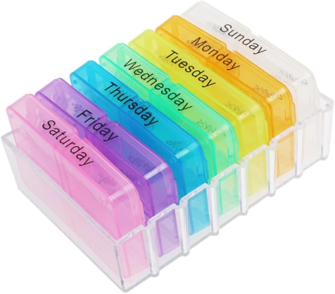 Hemoton 7 Travel Medicine Kit Travel Holder Medicine Organizer Portable Case Weekly Organizer Container Storage 7 Day Desktop
