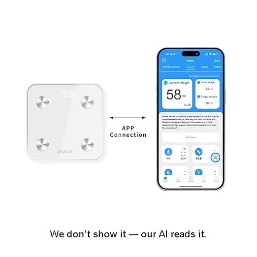 Smart Bluetooth Body Scale, Digital Weight Scale with BMI Analysis, Heart Health Tracking, White
