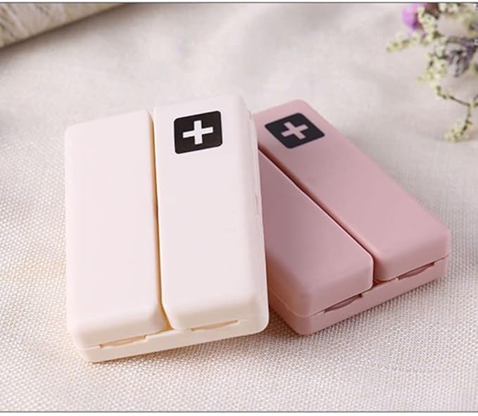 2PCS Travel Pill Box, 7 Compartments Portable Pill case Travel Pill Box,Cute Pill Organizer, Magnetic Folding Small Pill Case, Portable Medicine Organizer for Purse,