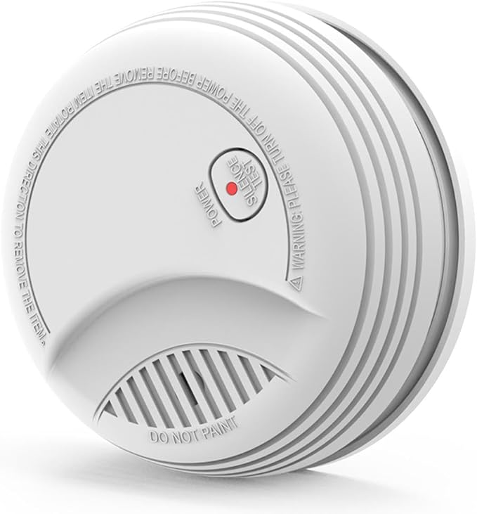 1 Pack Fire Alarms Smoke Detectors, Photoelectric Sensor Smoke Alarm Battery Operated, Fire Alarm with Test Button & Low Battery Signal, LED Warning Light 85 dB Alarm Sound for Bedroom and Home
