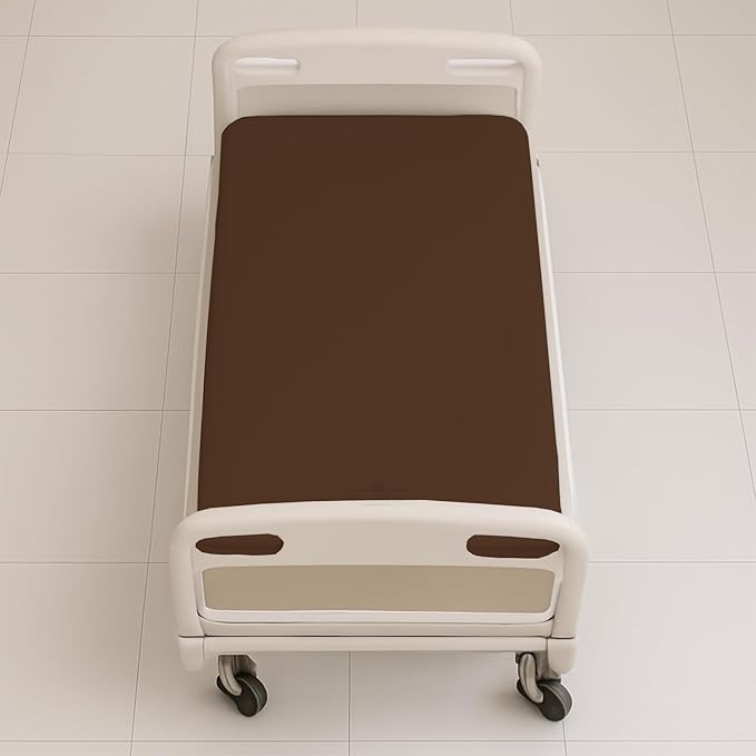 6 Pack Fitted Hospital Bed Sheets - Soft Microfiber Hospital Fitted Sheet - Hospital Bed Fitted Sheets (Chocolate, 36" x 84" x 12")