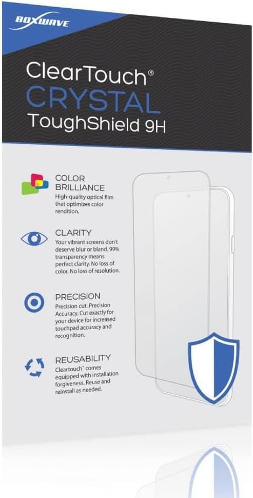 BoxWave Screen Protector Compatible with Skylight Calendar (15 inch) - ClearTouch Crystal ToughShield 9H (2-Pack), Clear 9H Tough Flexible Film Screen Protector
