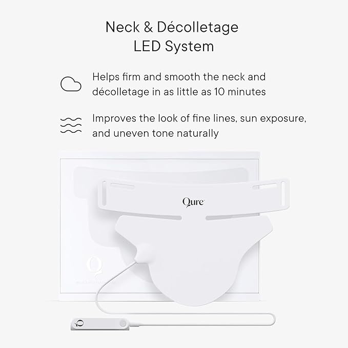 Qure Neck, Décolletage, Chest LED System, Red Light Therapy, 2 Wavelengths Red 633nm and Near-Infrared 830nm
