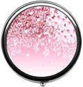 Cherry Blossom Background Cute Pill Box/Pill case-Round Pill Box/case- Three-Compartment Pill Box/Pill case …