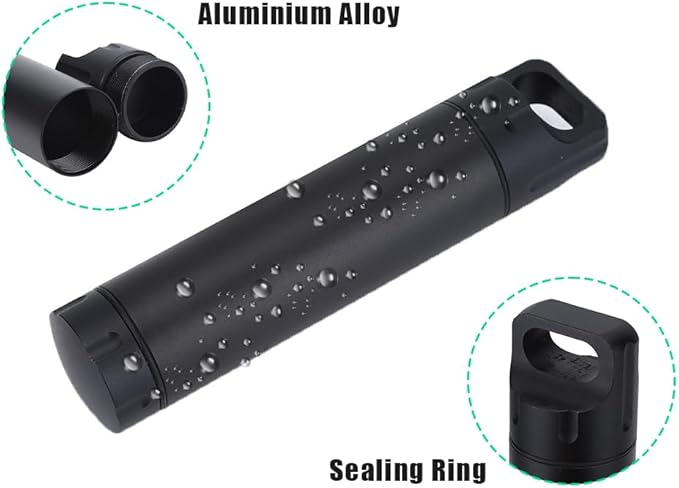 Small Pill Box, Aluminium Alloy Mini Pill Organizer Case Keychain Pill Holder Container Waterproof Metal Emergency Medicine Bottle Carrier for Pocket Purse Outdoor Camping Men
