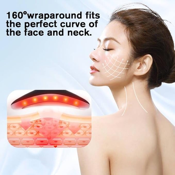 LATME Facial Massager,Neck Face Massager Tool,3 Mode Massage with Heat,Portable Beauty Instrument for Skin Care Women Gift (Black)