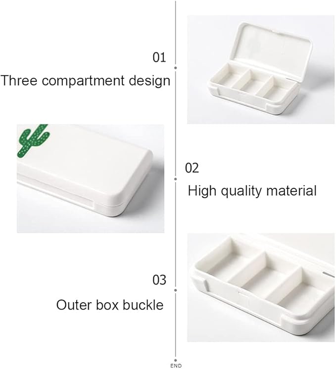 Daily Pill Box Case Waterproof Medicine Organizer Vitamin Holder Mini Pill Medicine Container for Travel Use -3 Compartments-Flamingo