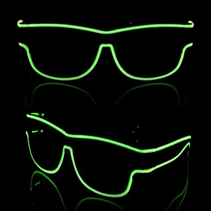 Ainiv Wireless Light Up Glasses 3 Modes LED Luminous Glasses Glow in the Dark for Parties, DJ, EDM, Halloween, Christmas