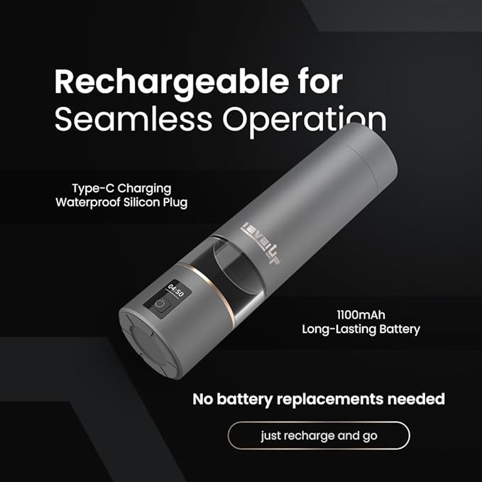 LevelUpWay - 2026 Hydrogen Water Bottle – Advanced SPE/PEM Technology – Generates Up to 5000 PPB – 250ml – Portable Hydrogen-Enriched Water Bottle with Breathing Adapter