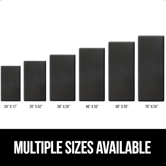 GORILLA GRIP Comfortable Cushioned Kitchen Mats for Floor, 39x20, Waterproof and Stain Resistant Soft Top, 3/4 Inch Thick Ergonomic Standing Desk Anti Fatigue Mat, Foam Supports Ankles and Feet, Black