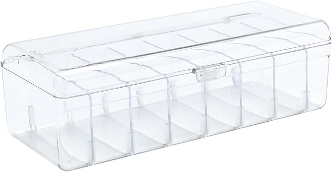 Bandaid Organizer Holder,Medicine Storage Box with Flip Cover,Multiple Compartments Band Aid Organizer,Bandaid Box for Elastic Bandage Wrap, Cotton Swabs(Clear)