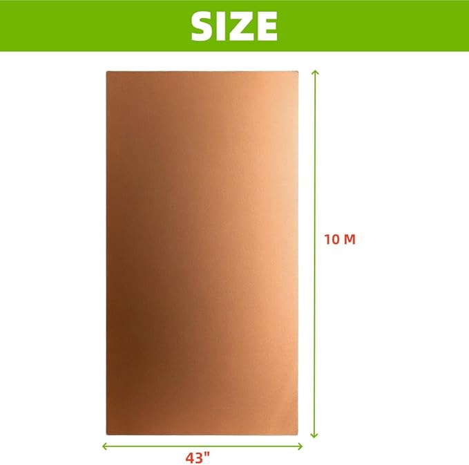 Amradield Copper Fabric Reduce Hamful Signals Protection Certified Material Weakened Signals (WiFi, Cell, Bluetooth) Healthy Living Safety Signal Barrier Golden Color 10M