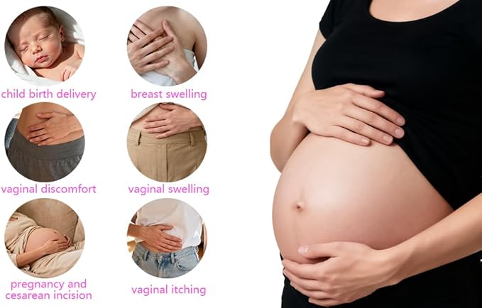 Postpartum Cold Pack, Perineal Cooling Pad Pregnancy & Hemorrhoid Pain Relief, Postpartum Ice Pack Pads with 2 Washable Sleeves (2 ice Pack+2 Fabric Cover) (Pink)