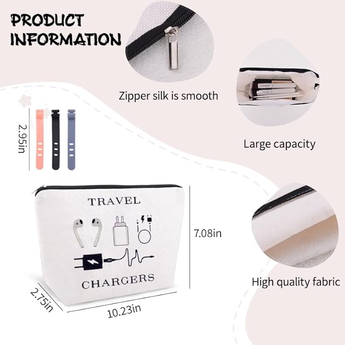 Elastic Silicone Cable Straps Cord Organizer Anti Loss Charging Cable Organizer Bag Pouch Travel Data Cable Protector Cover Charge Cord Tie Wraps Protection Portable Earphone Plug Charger Storage Bag