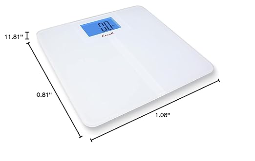 Escali High Capacity Anti-Slip Digital Bathroom Scale for Body Weight with Extra-High 562-lb Capacity, Batteries Included