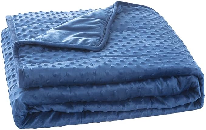 Weighted Blanket with Minky Duvet All Season,Reversible Soft Heavy Weighted Blanket for Adult Blue(7lb,40in*60in)