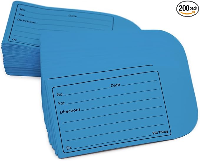 Peel and Seal Printed Pill Envelopes, 3.5" x 2.5", Easy-to-Fill Design, Secure Resealable Closure, Fits Various Medication Sizes (Blue, 200 Pack)