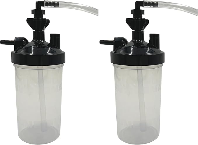 Universal Oxygen Humidifier Bubbler Bottle 350ml with Pressure Relief Valve with Adapter for Tubing (2)