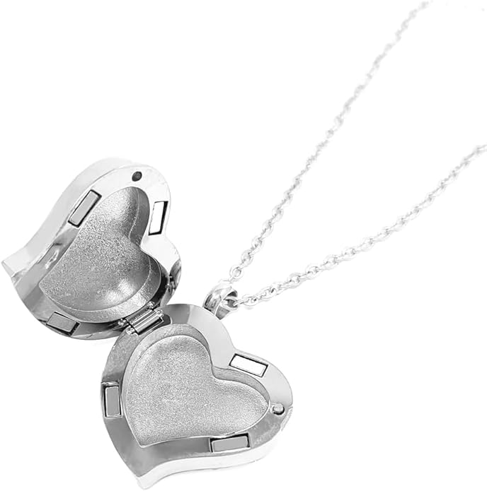 Amour Heart Pill Necklace - Polished Heart Locket with Strong Magnetic Closure - Medication Necklace - Keep Your Medication Securely with You at All Times - 26 Inch Chain