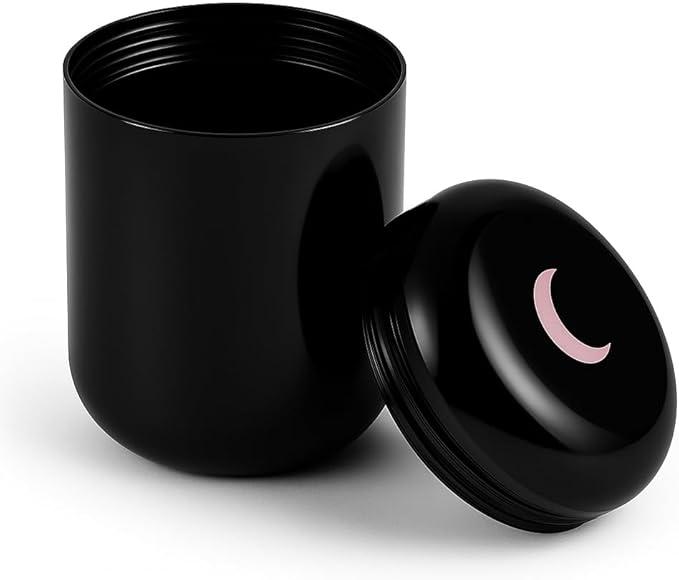 Brando Moon Black Airtight Jar Storage Case Container Smell Proof - Multi-Use Portable Metal Spice Jar - Easy to Carry and Best Way to Preserve Coffee - 1.8 x 2.8”