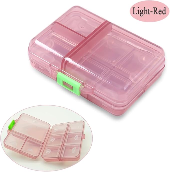 Weekly Pill Organizer, Waterproof 7 Day Large Daily Pill Box Reminder, Cute Vitamin Case Compact Medicine Container, Portable Travel Pill Holder Supplement Medication Calcium Tablet Dispenser
