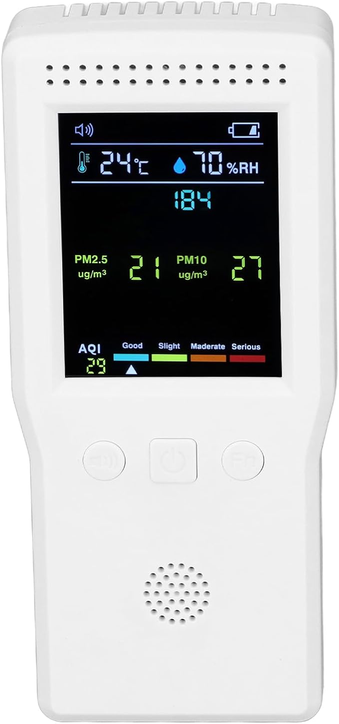 9 in 1 Air Quality Monitor, Indoor PM2.5 PM10 TVOC CO CO2 Temperature Humidity Detector, Air Quality Tester Air Pollution Meter for , Rooms, Offices, Grow Tents