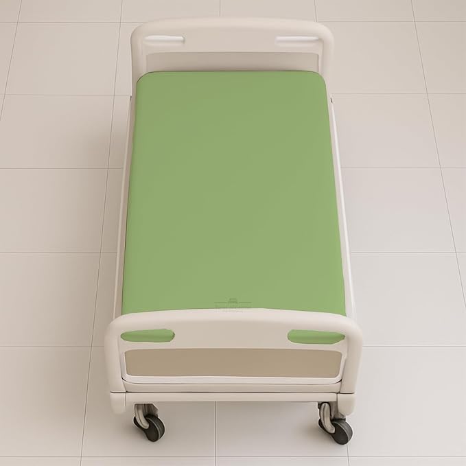 6 Pack Fitted Hospital Bed Sheets - Soft Microfiber Hospital Fitted Sheet - Hospital Bed Fitted Sheets (Sage, 36" x 84" x 12")