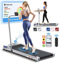 BLACK LORD Walking Pad with Handle Bar, 2.7 HP Quiet Foldable Under Desk Treadmill with Bluetooth Speaker, Portable Running Treadmills for Home, LED Display, App/Remote Control, 330 lbs Capacity