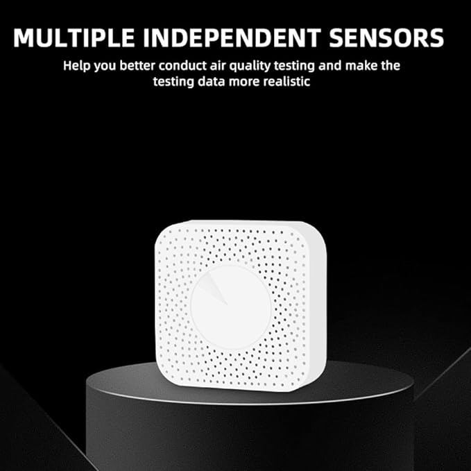 Tuya WiFi Intelligent Air Housekeeper 6-in-1 Air Quality Monitor PM2.5/Formaldehyde/TVOC/CO2/Temperature/Humidity Detector for Home Office
