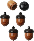 Ximimark 5pcs Solid Wood Medicine Pill Box, Mini Sandalwood Rescue Wooden Pill Case, Portable Tablets Storage Sealed Can for Outdoor