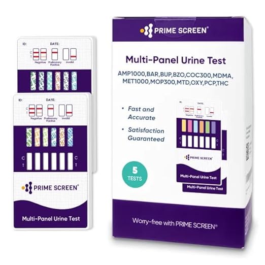 Prime Screen [5 Pack] 12 Panel Urine Drug Test Kit (AMP, BAR, BUP, Benzos BZO, COC, mAMP, MDMA, MOP, MTD, OXY, PCP, Marijuana THC) - WDOA-6125
