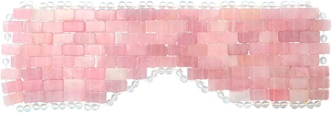 Natural Jade Sleep Mask & Blindfold,Natural Jade Eye Mask,Anti-Aging Hot or Cold Therapy Eye Mask Which is Soothing Cooling Detoxifying (Rose Quartz)