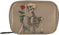 Skull Rose Pill Box 7 Day Pill Case Travel Pill Organizer Bag with Zipper Portable Weekly Vitamin Medicine Supplement Holder Pouch Bag