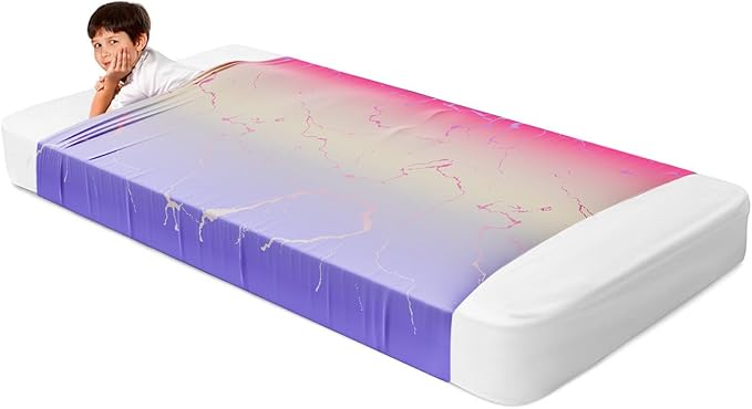 Deep Pressure Sensory Bed Sheet – Twin Sensory Compression Sheet Breathable Sleep Pod Blanket for Better Sleep Support – Calming Compression Blankets for Kids and Adults Pink and Purple