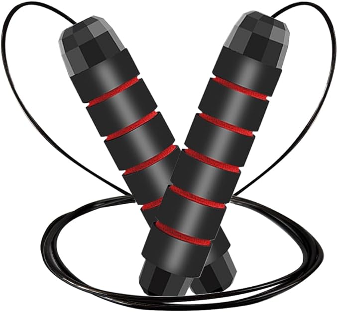 Jump Rope, Adjustable Jump Ropes for Fitness for Women Men and Kids Tangle-Free Rapid Speed Jumping Rope Cable with Ball Bearings Exercise&Slim Body at Home School Gym